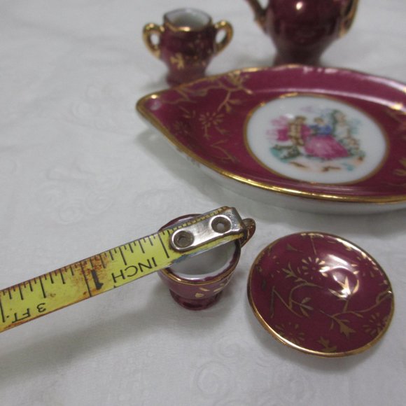 Small ceramic doll's tea coffee set 7 pc. Vintage - Picture 12 of 13